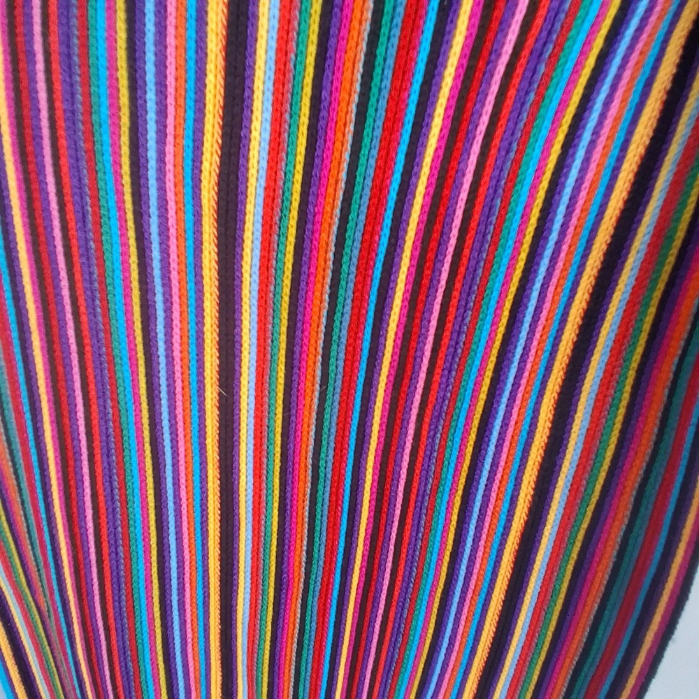 Sonoma Life Style Rainbow Stripe Knit Scarf Multicolor Fringed Long Rectangular